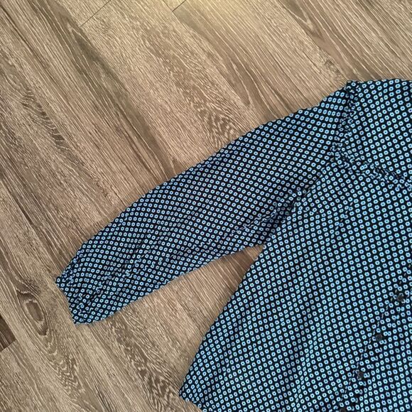 Whistles Blue Daisy Print Frill Blouse - Picture 2 of 10